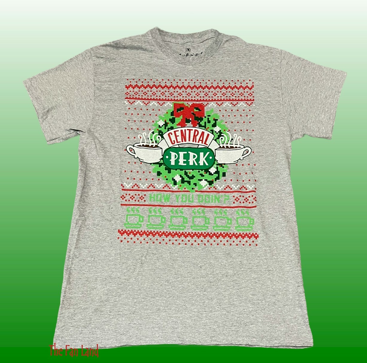 New Friends Central Perk How You Doin? Christmas NBC Mens T-Shirt gallery