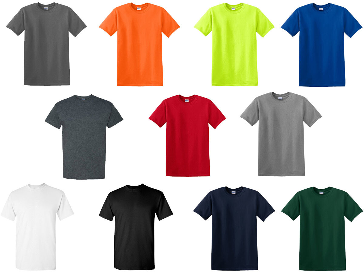 (12 PACK) FACTORY DEFECTS GILDAN Plain T Shirts 3XL Mix Colors WORK T Shirts gallery