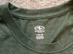 Athletic Works Men’s L Regular Green Solid Crew Neck Pocket Short Sleeve Tee