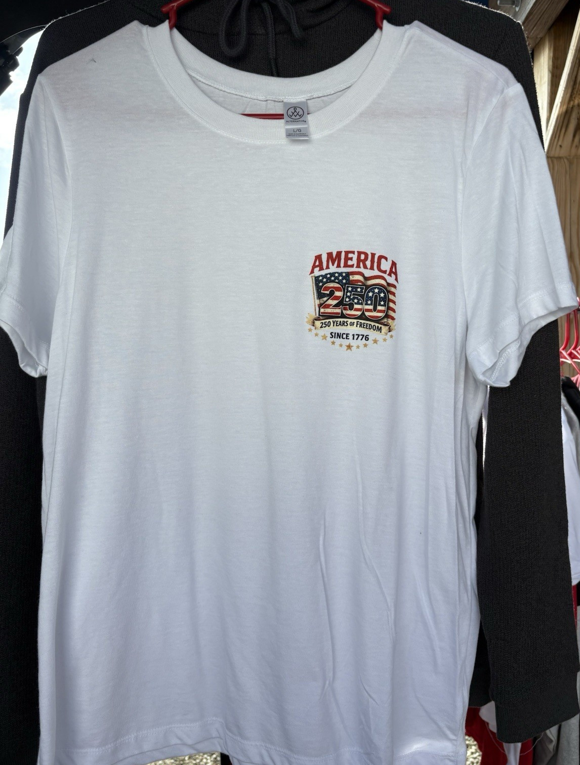 White, Red or Black Short Sleeve T America 250 Years of Freedom (S,M,L,XL)