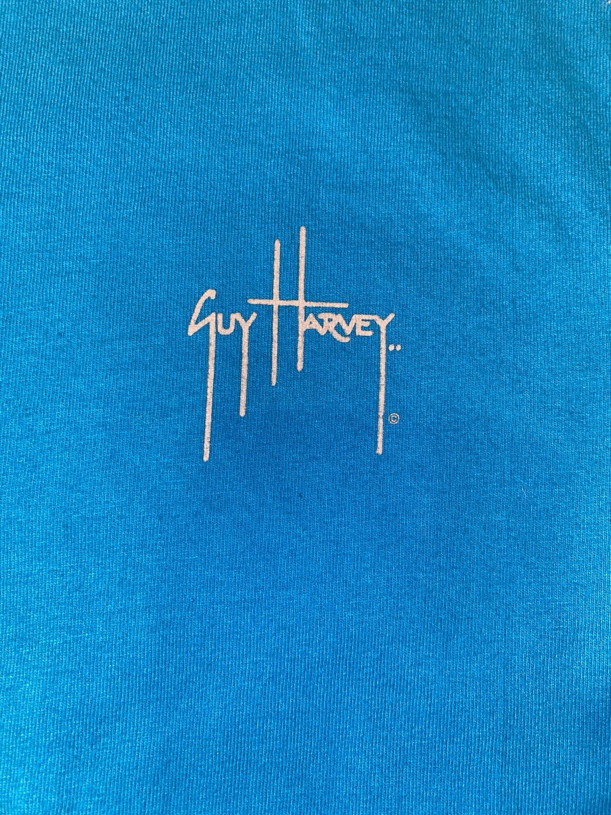 Guy Harvey Graphic Ocean Fish Tee Mens Size Medium Blue Beach Shirt gallery