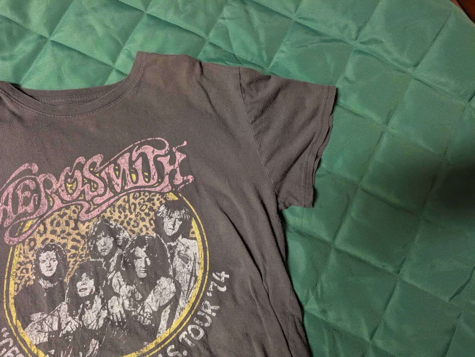 Men’s Aerosmith Get Your Wings Tour 1974 Grey T Shirt Size Xl gallery