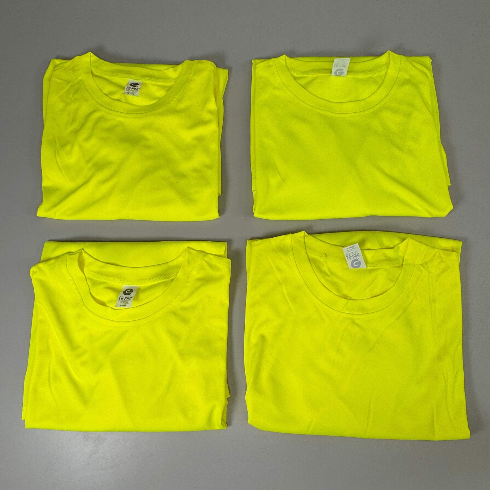 EG-PRO (4 PACK) Long Sleeve High Visibility Shirt 100% Poly SZ 3X Safety Yellow gallery