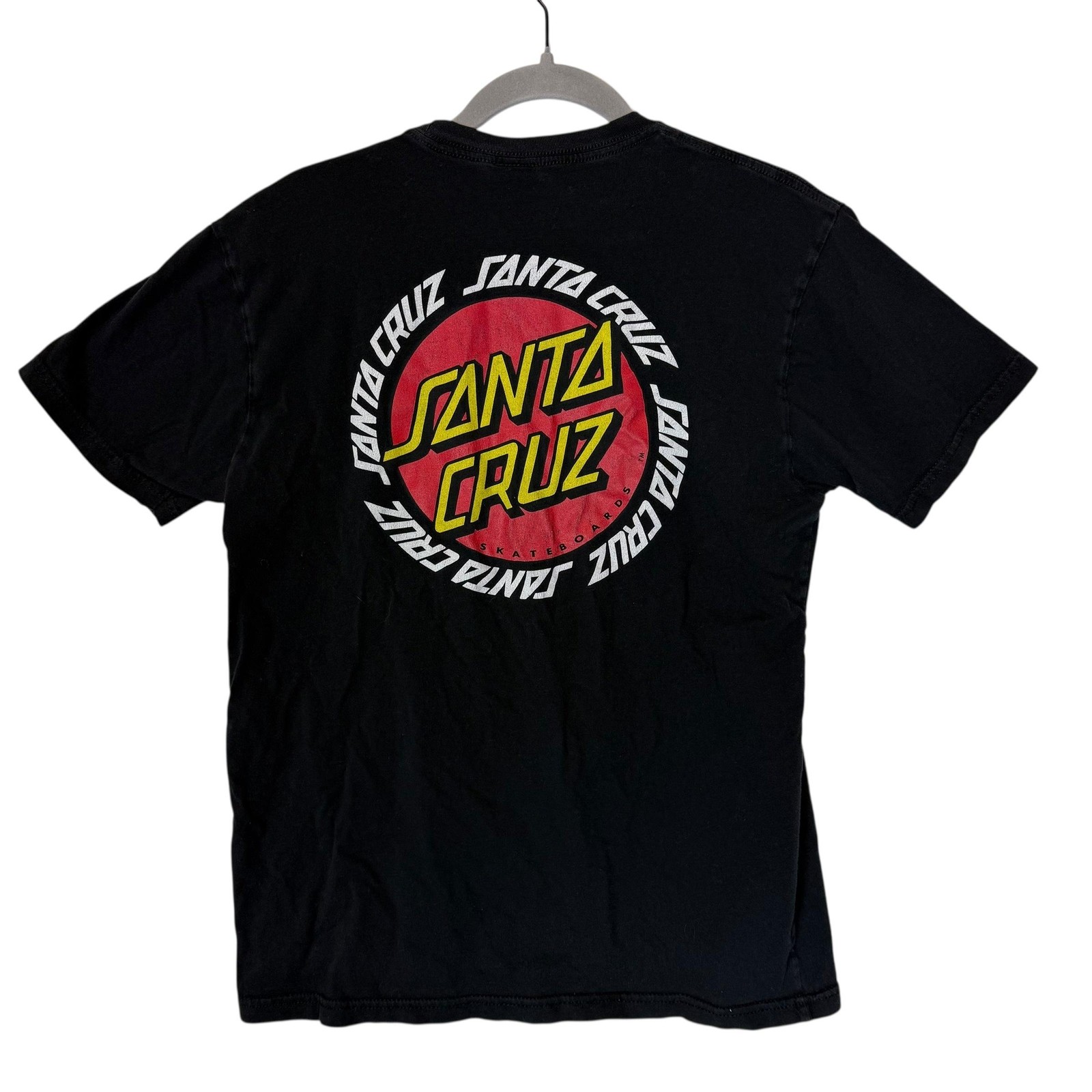 Santa Cruz Shirt Mens Medium Black Classic Dot Skateboard Graphic Logo Tee gallery