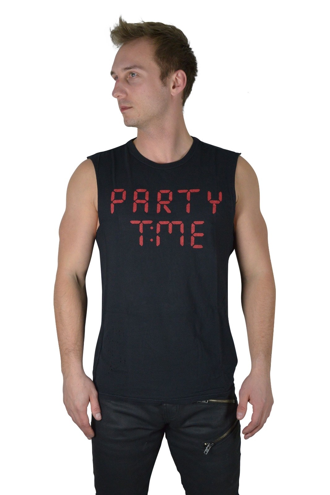 LIP SERVICE PARTY TIME SLEEVELESS TEE FUNNY COOL PUNK VINTAGE ROCK BLACK T SHIRT gallery