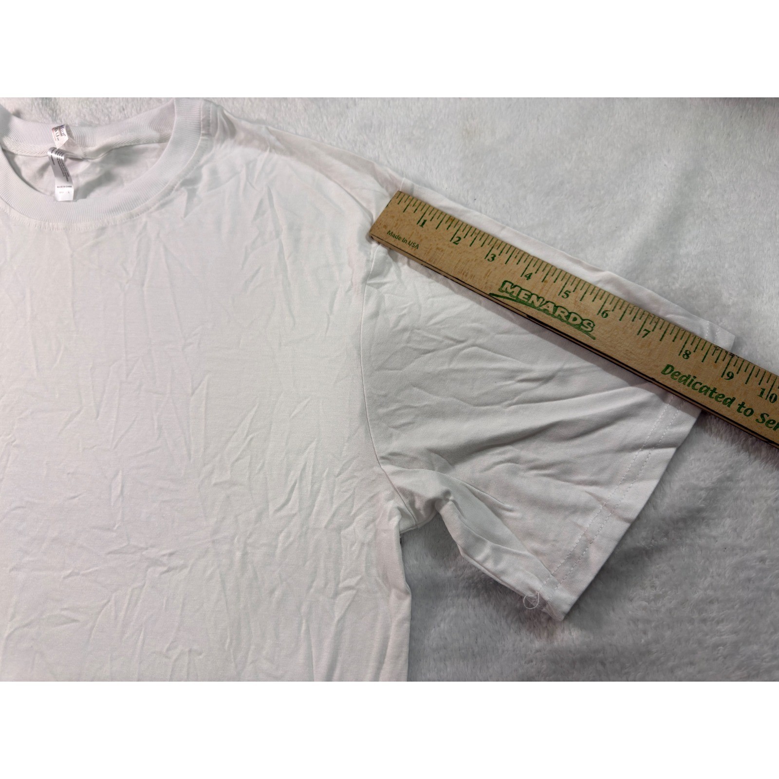 White Bamboo Cotton Blend Short Sleeve Crewneck T-Shirt Mens Large UPF 50+ gallery
