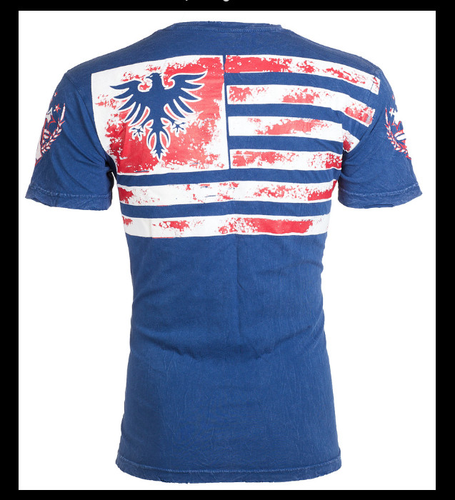 ARCHAIC by AFFLICTION American Flag CROSSED DEATH Short Sleeve Slim Fit T-shirt gallery