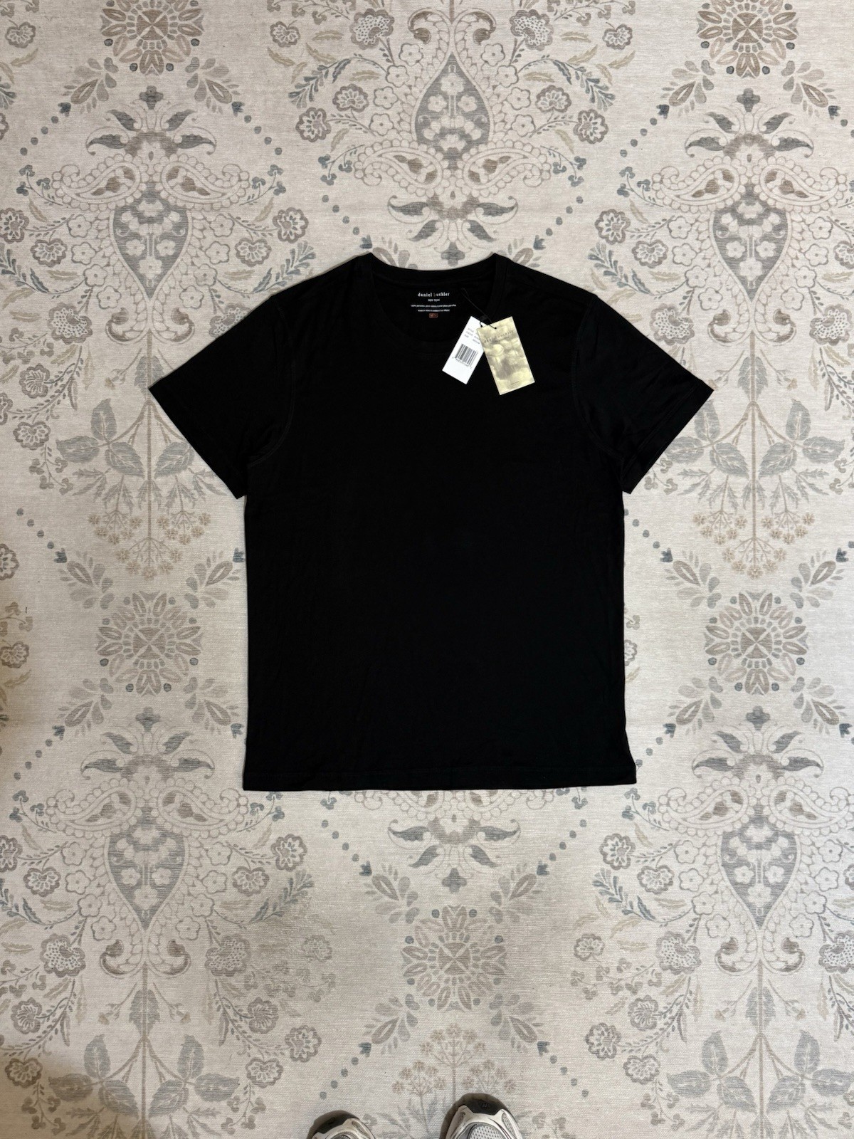 NWT Daniel Buchler Pima Cotton Tee Black Retail $75 Size Medium
