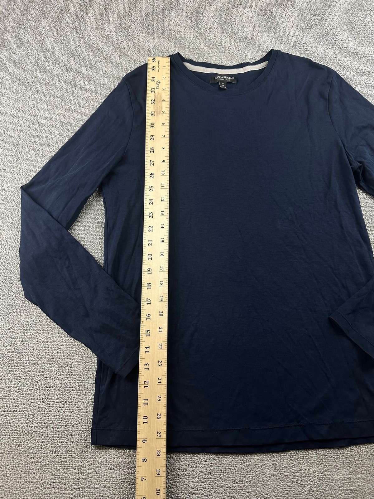 Banana Republic Long Sleeve T-Shirt Men M Tall Blue Luxury Touch Cotton Preppy gallery