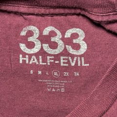 Half-Evil 333 DEATH COMES IN THREES T Shirt MAROON – XL Rare HTF Halloween