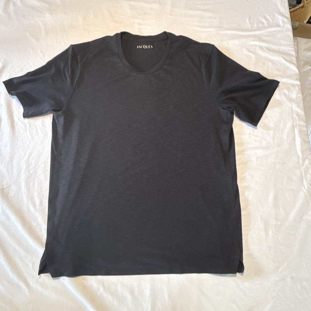 Jacques NYC Men’s Black Crew Neck Short Sleeve T-Shirt M Breathable Fast Drying