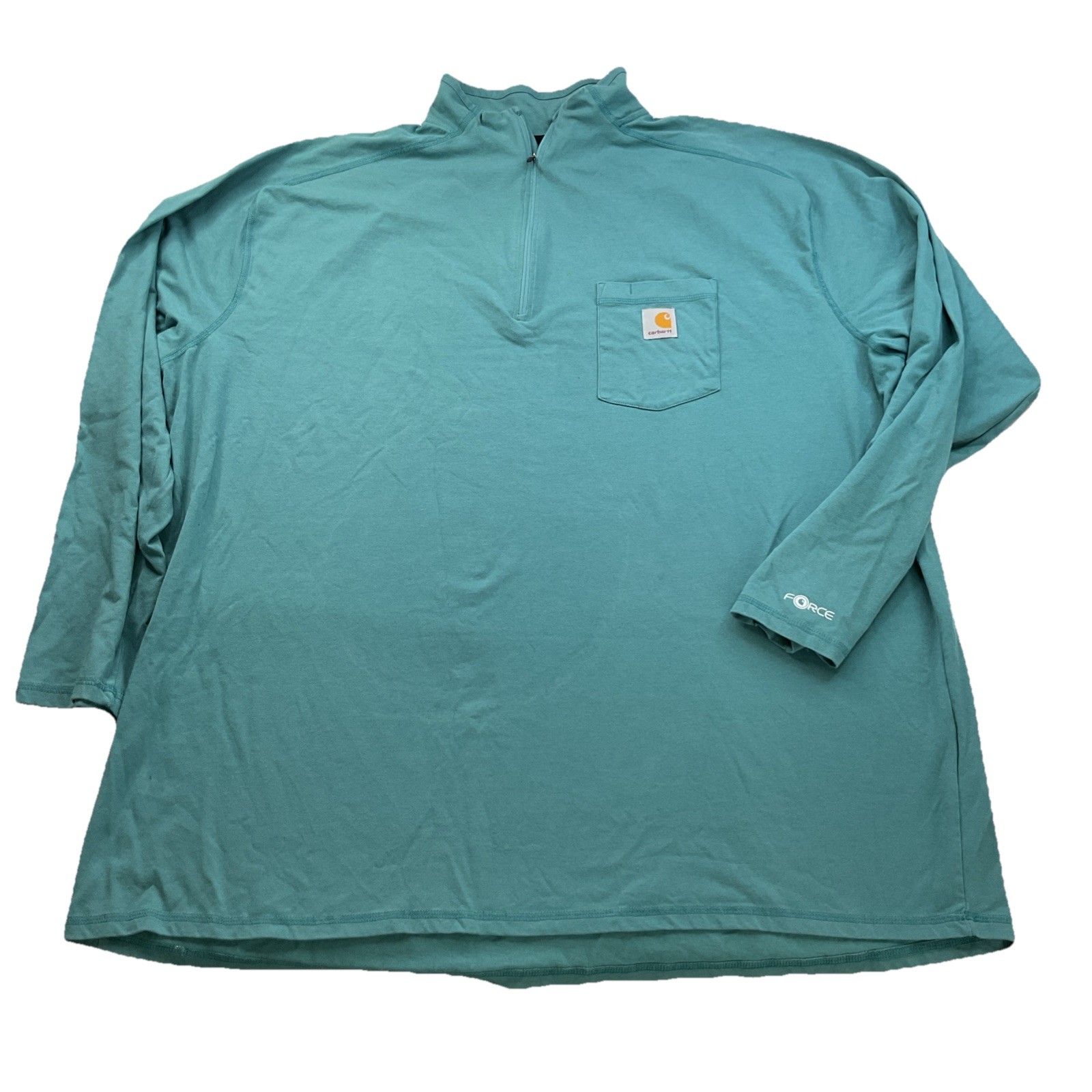 Carhartt Force 1/4 Zip Pullover Shirt Men Sz 3XL Green Relaxed Fit Pocket 104255 gallery