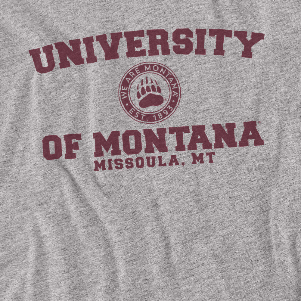 University of Montana Adult T-Shirt Circle Logo, Athletic Heather, S-5XL gallery
