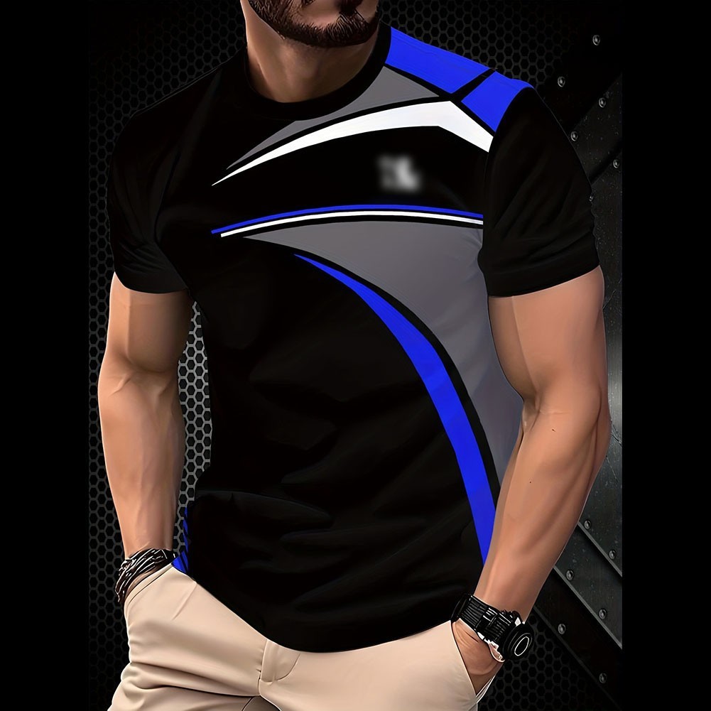 Men's Short Sleeve Casual T-Shirt 3D Printed Polyester Moderate Elasticity gallery