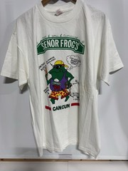 Senor Frogs Cancun TShirt Crewneck White Cotton L Short Sleeve Vintage 1999