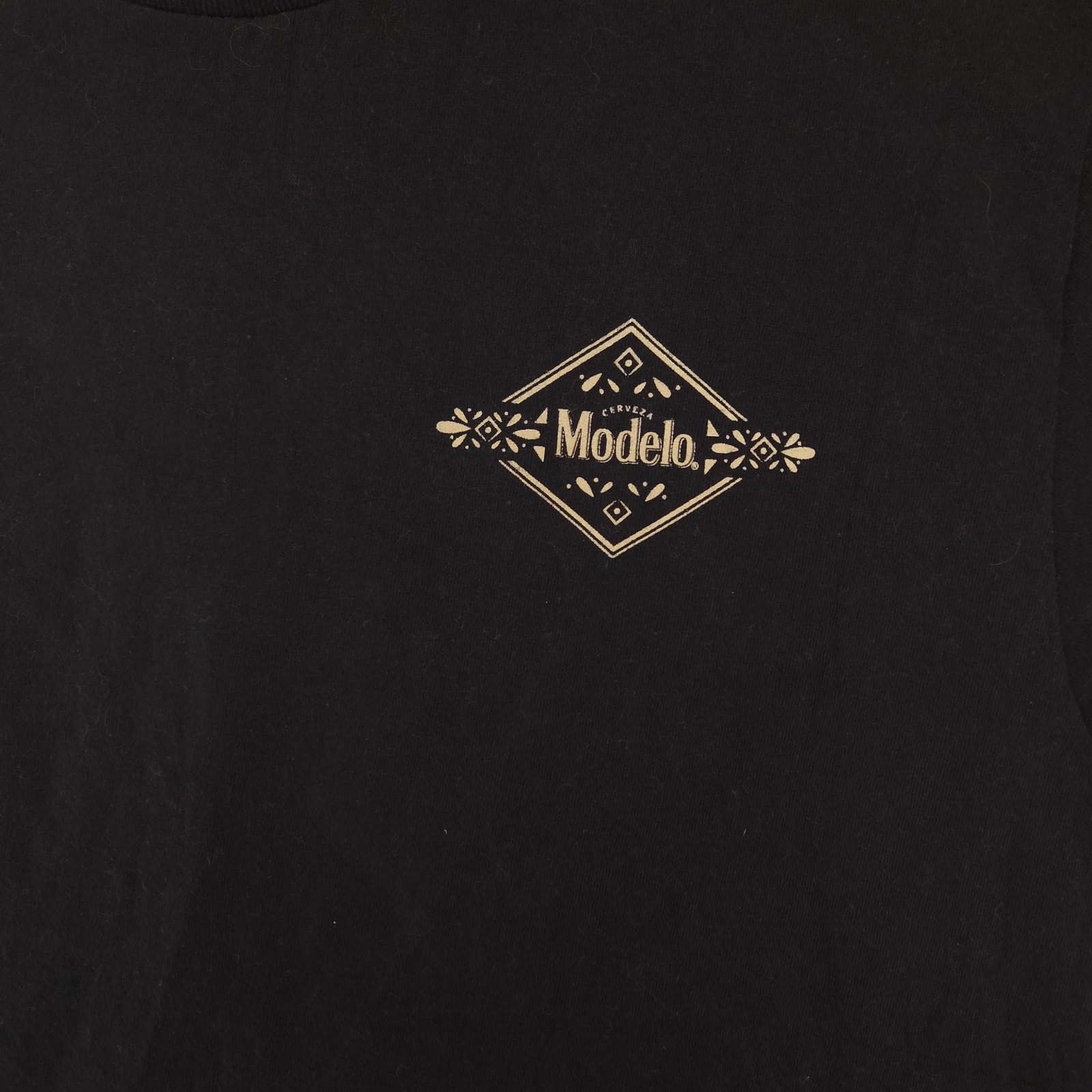 Modelo Short Sleeve Crew Neck Graphic T Shirt Mens Size Medium M Black gallery