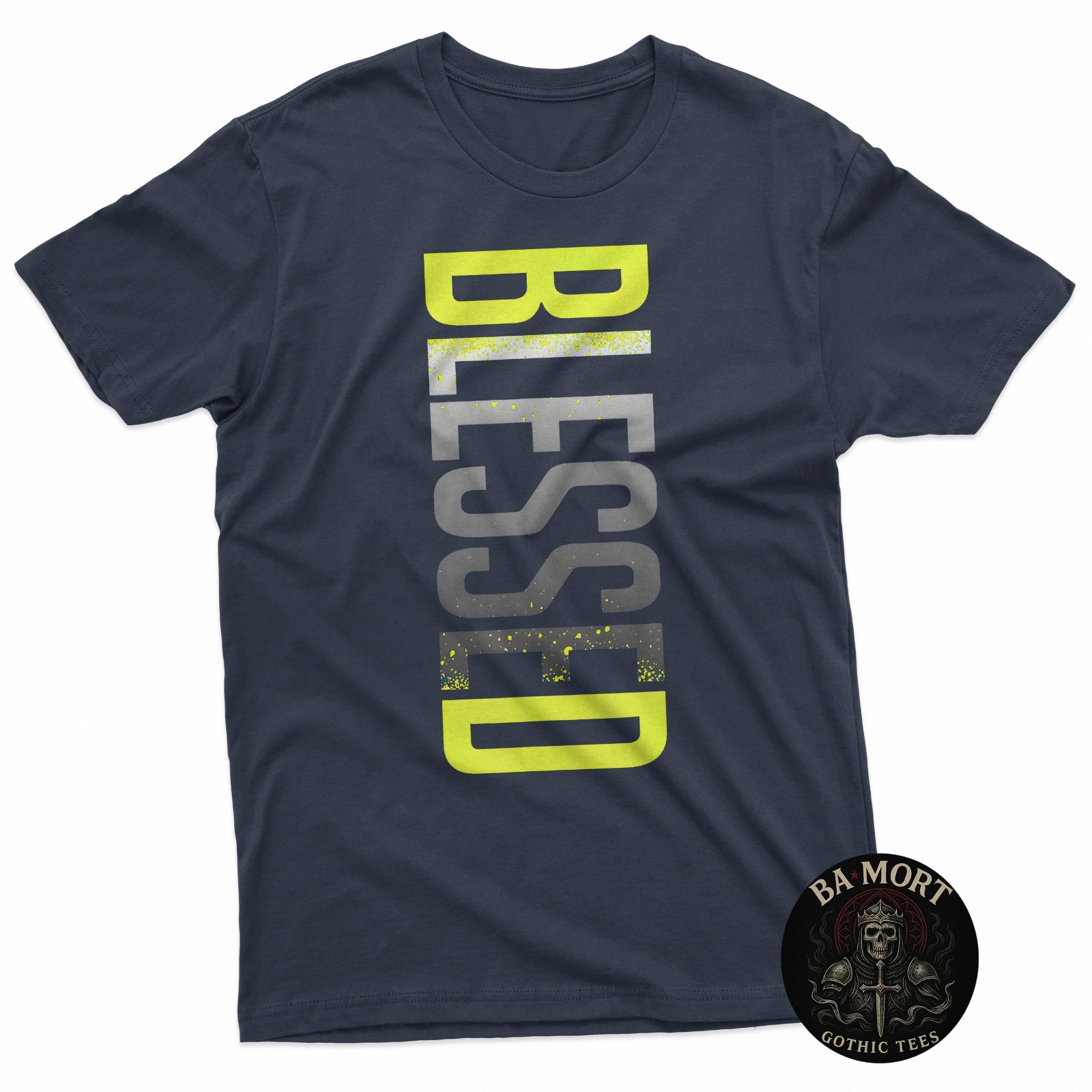 Neon Yellow Black Cool Grey Graphic Match T-Shirt gallery