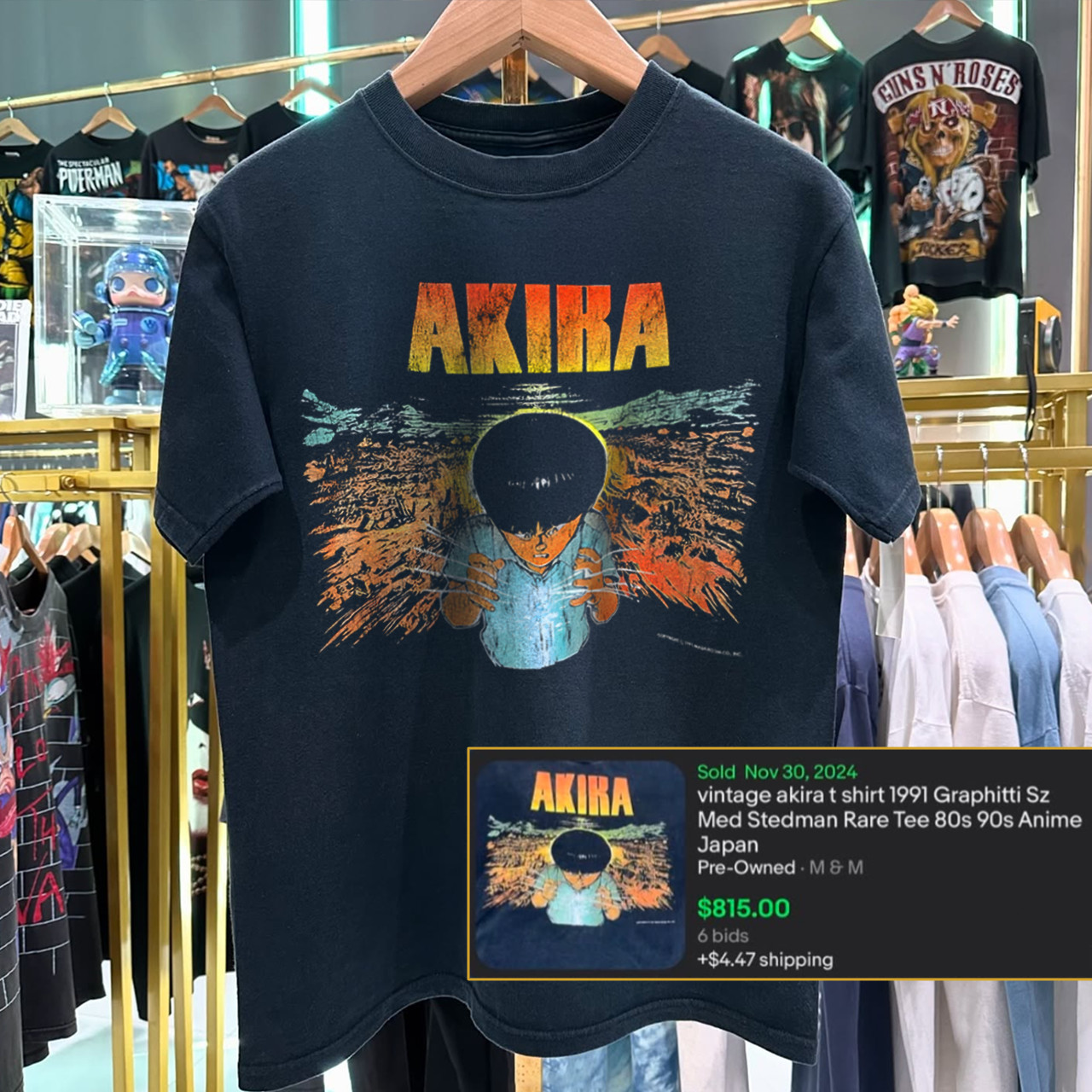 1991 Akira Stedman Rare T-Shirt Black XL