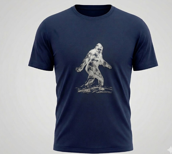 Bigfoot Sasquatch Believer Graphic T-Shirt | Retro Vintage Navy Blue Tee Men gallery
