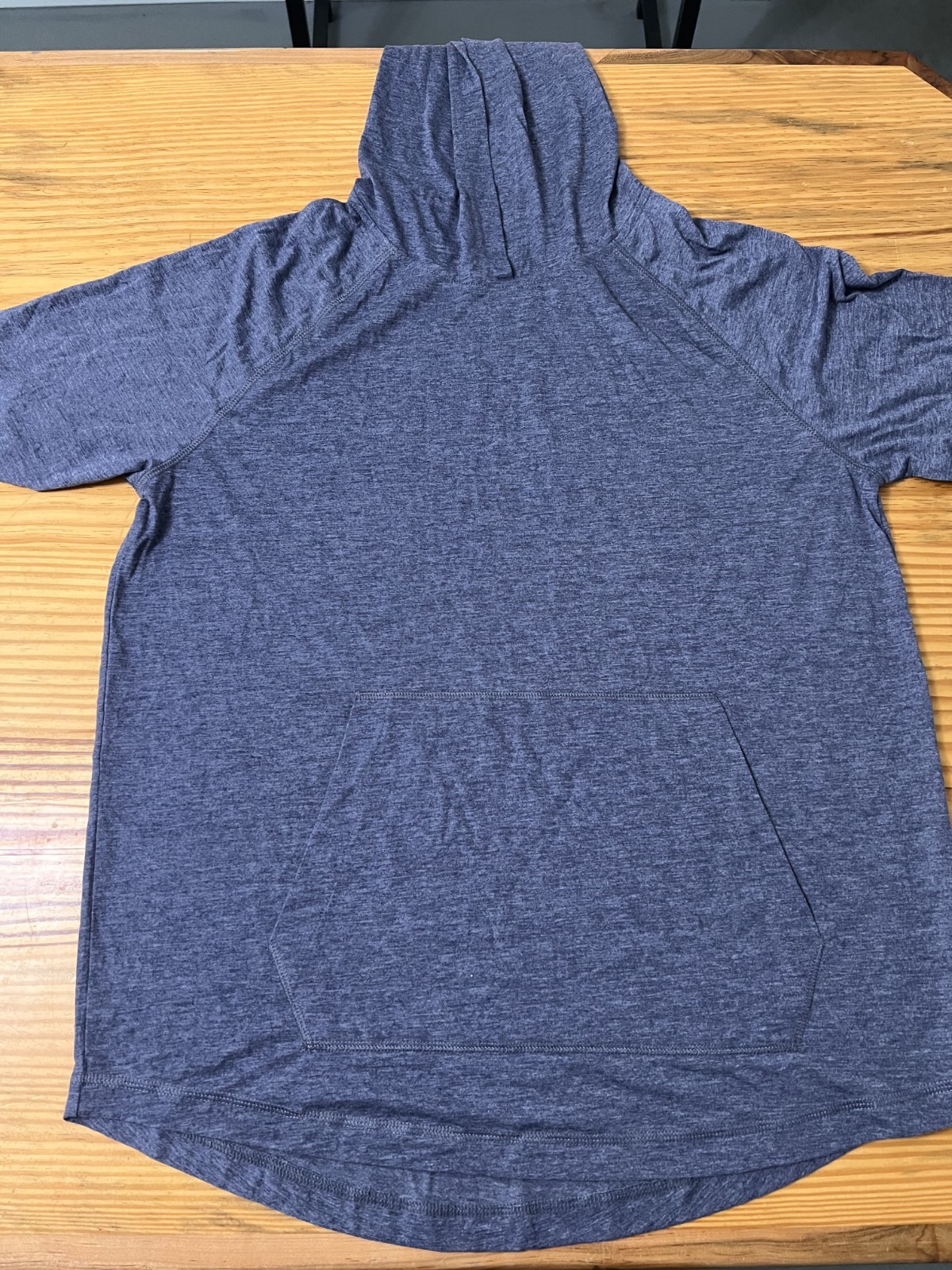 Sport-Tek PosiCharge Tri-Blend Wicking Short Sleeve Hoodie True Navy Htr Size L gallery