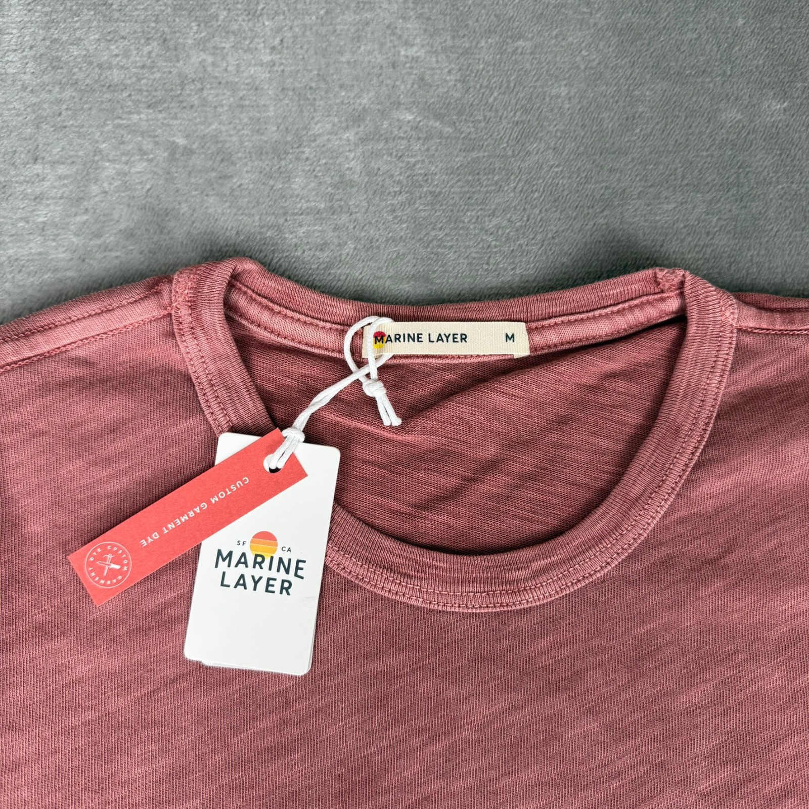 Marine Layer Vintage Heavy Slub Pocket Tee Mens Medium Marsala Red Soft $54 NWT gallery