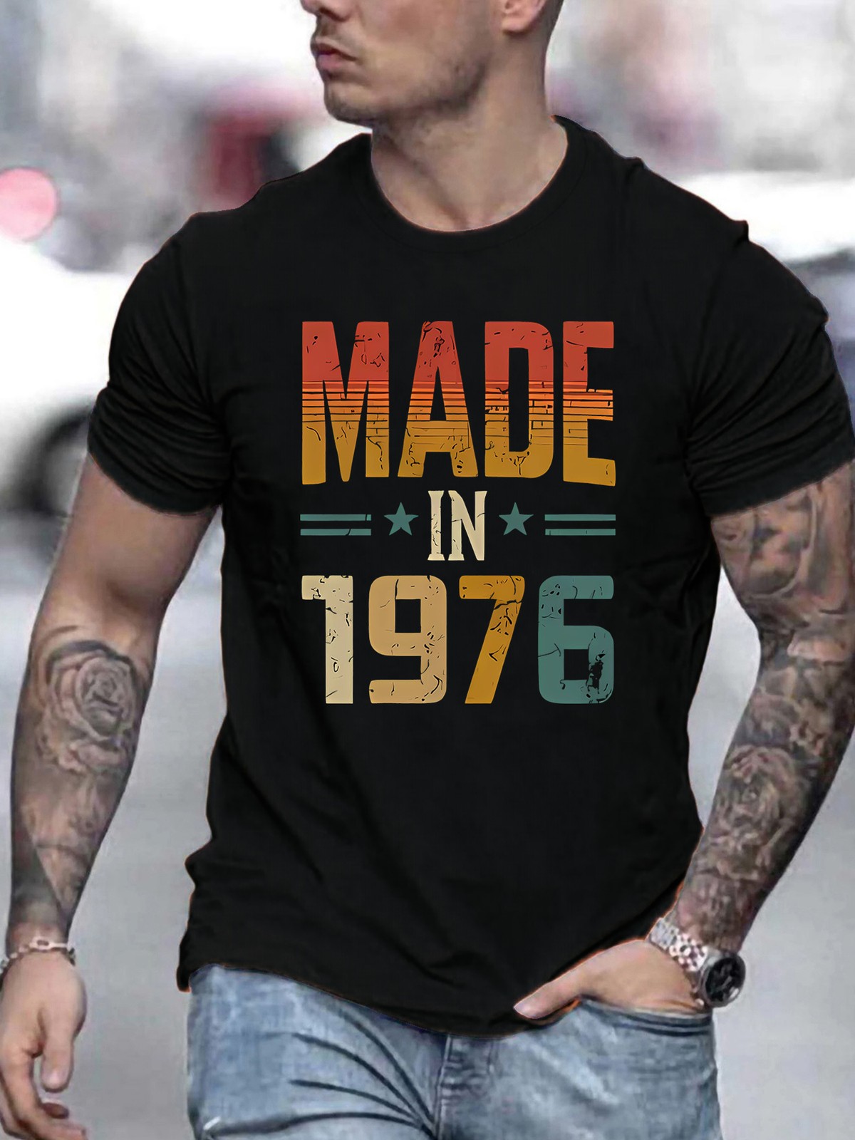 Men'S Casual Crew Neck T-Shirt, 100% Polyester Knit Fabric, Slight Stretch, Reg gallery