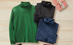 Men’s Size Large 3-Pack Classic Men’s Jersey Turtleneck Set Burgundy Black Gray