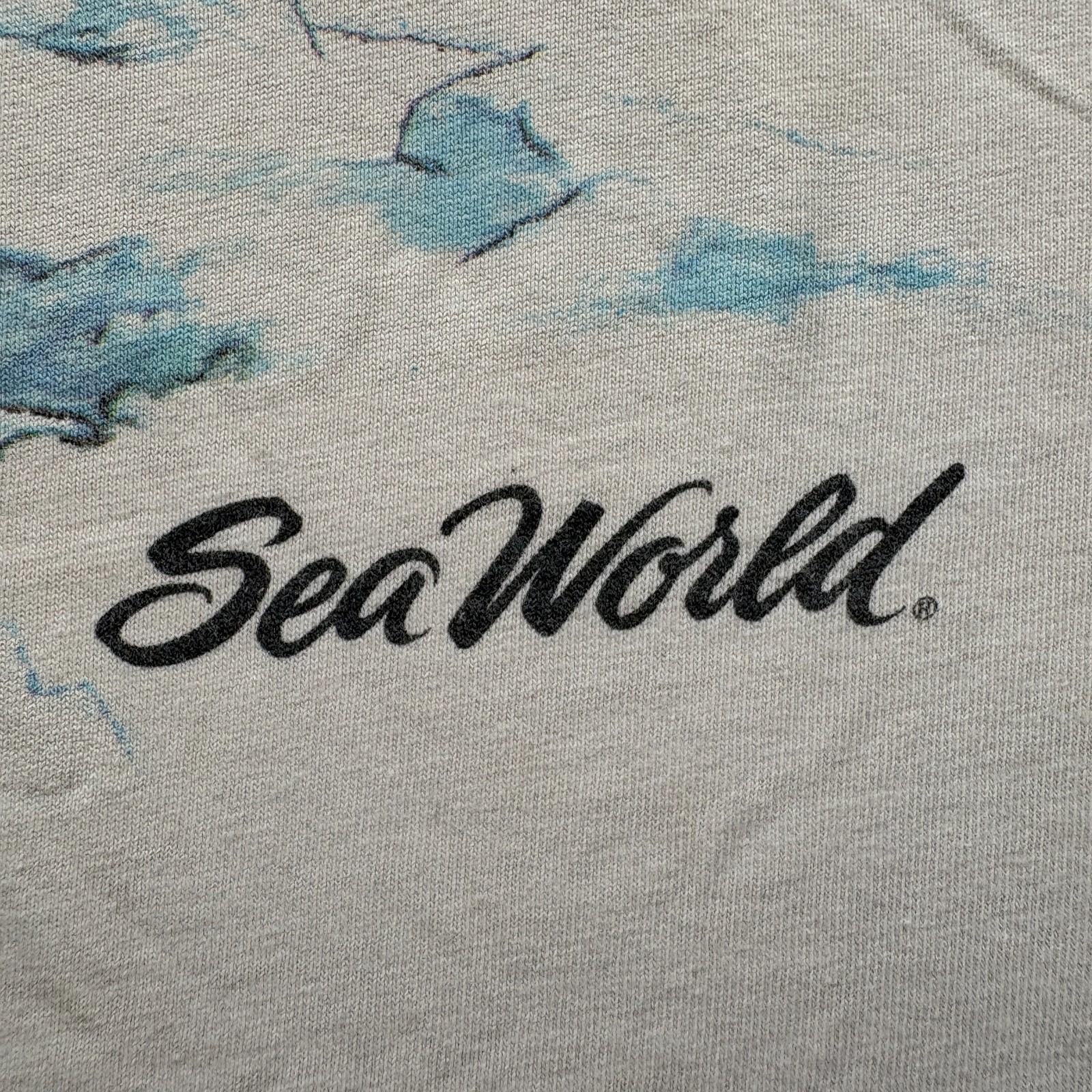 Vintage 1992 T-Shirt Mens XL Cream Seals Sea World Graphic Retro Casual Summer gallery