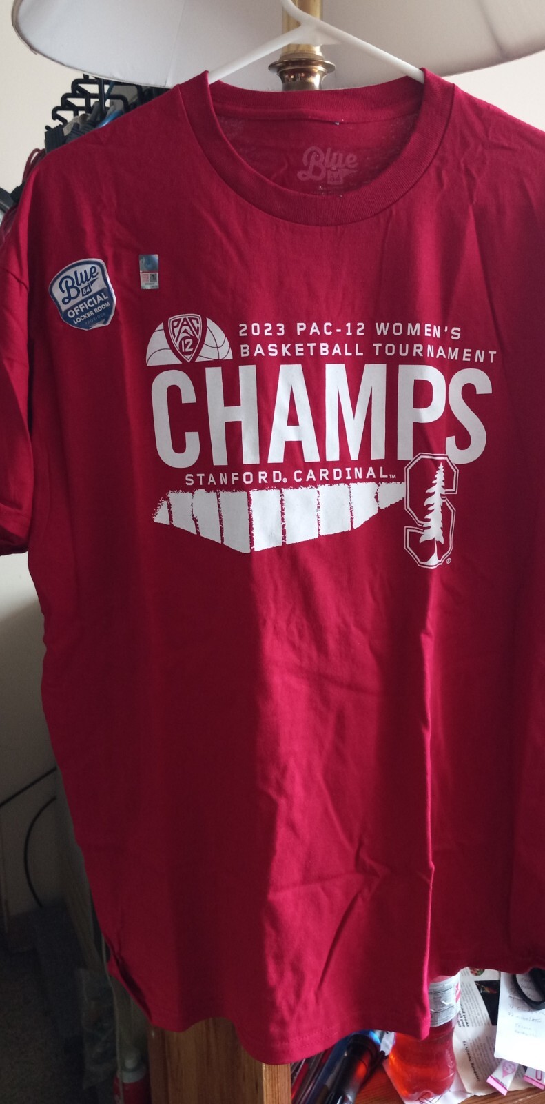Stanford Womens 2023 PAC-12 Basketball Tournament Champs — RED — NEW