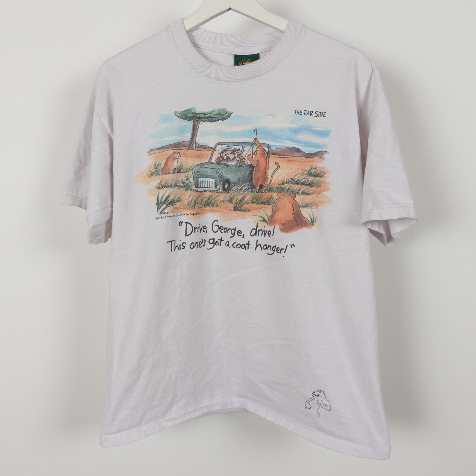 Vintage 80s The Far Side Shirt Lion Coat Hanger Men’s Large T Shirt Cartoon USA