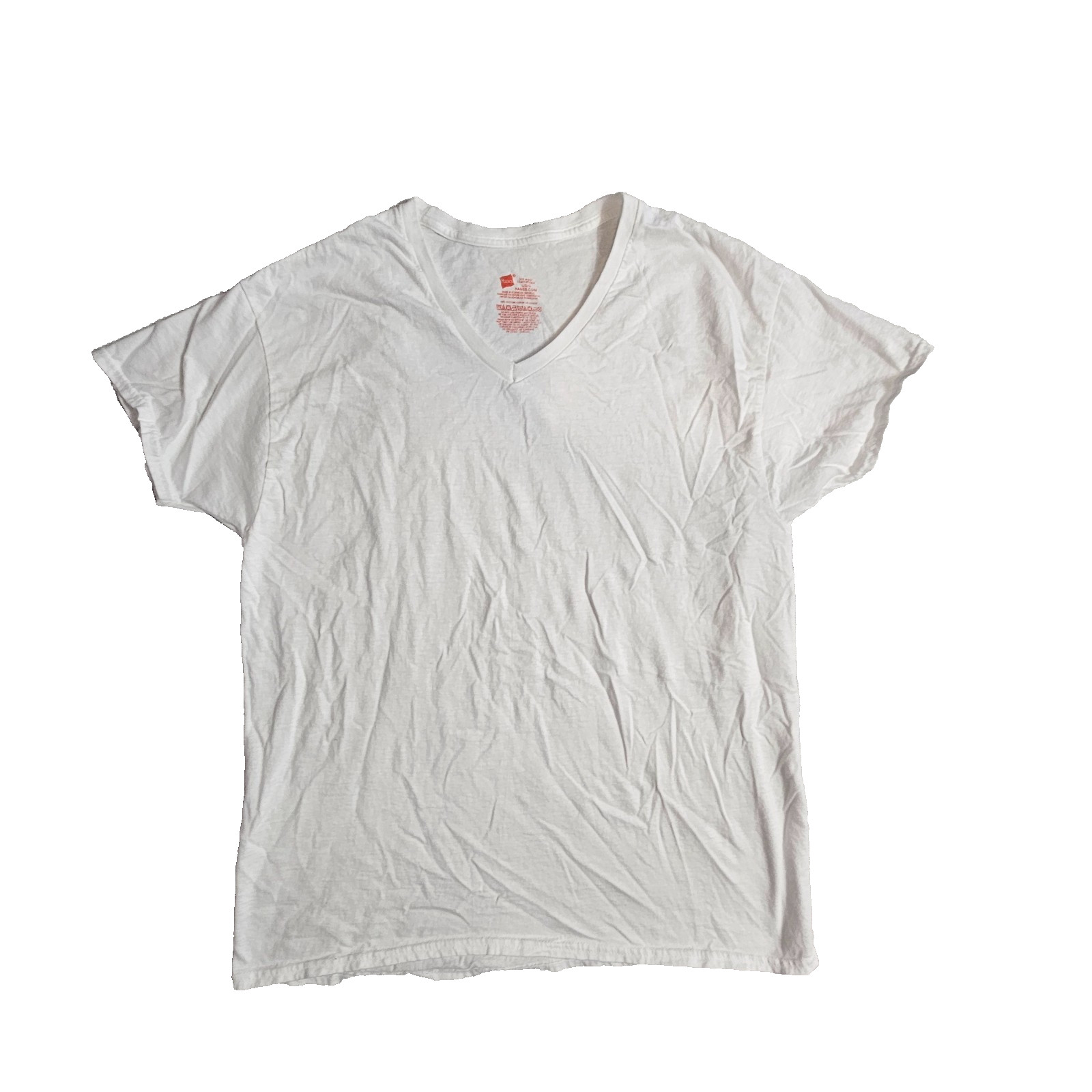 T Shirt V Neck White Most Comfortable 100% Cotton Men's L By Hanes gallery