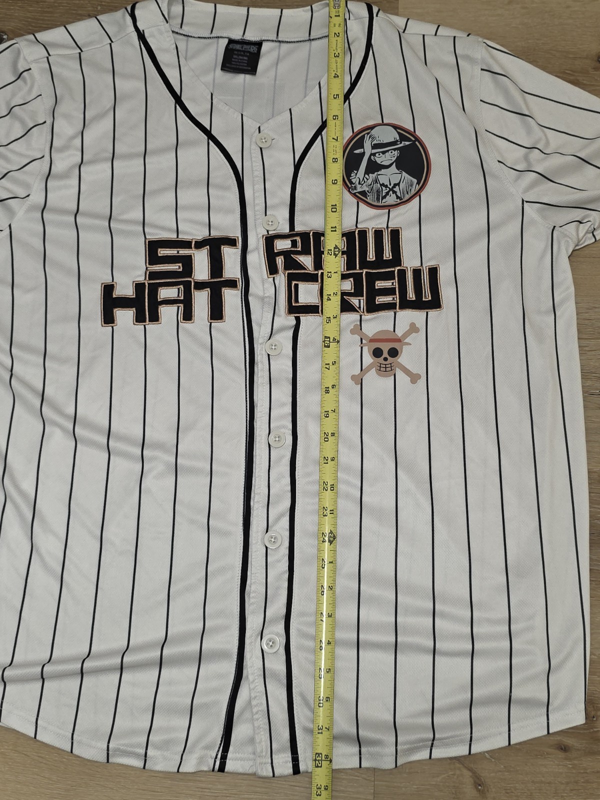 One Piece Straw Hat Crew Luffy #01 Baseball Jersey White - Mens Size 3XL gallery