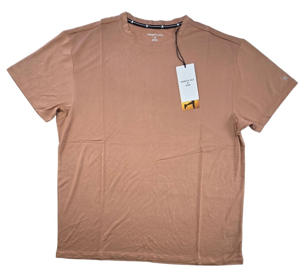 Kenneth Cole Active Tech Crew Neck Short Sleeve T-Shirt Canyon Clay Men’s Size L