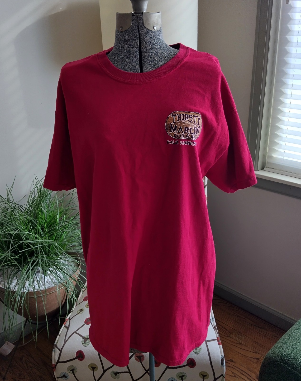 1990s Thirsty Marlin Grill Bar Palm Harbor FL T Shirt Size L Sexy Marlin Graphic