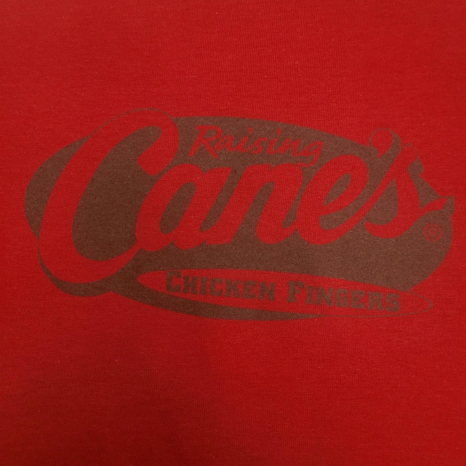 Raising Canes XL Chicken Fingers Apple Red Promo T-Shirt Men’s Dry Blend