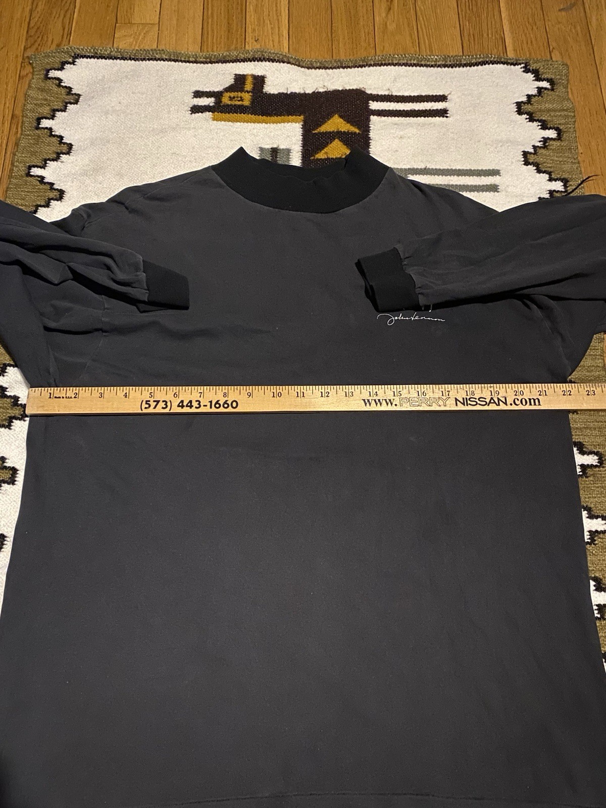 Vtg 90s Leggoons Brand John Lennon Imagine Long Sleeve Shirt Distressed Faded gallery