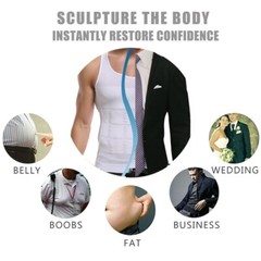 Men’s Shaper Cooling T-Shirt Compression Belly Vest Slimming Underwear Tank Top