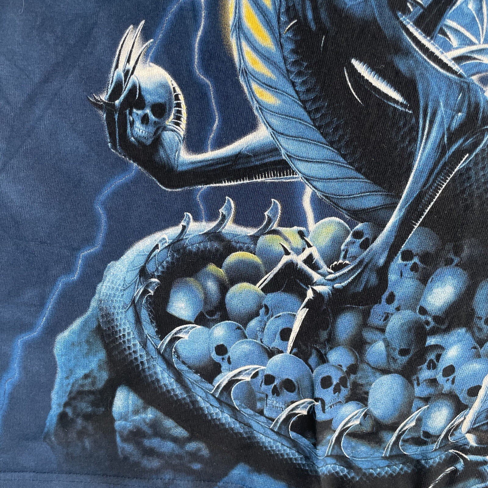 VTG The Mountain Dragon Shirt Mens Medium Tank Top Blue Skulls Fantasy NEW gallery