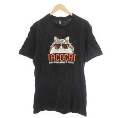 DISTRICT Tshirt XL Black Cat Print Short Sleeve /NU GY58 Men’s