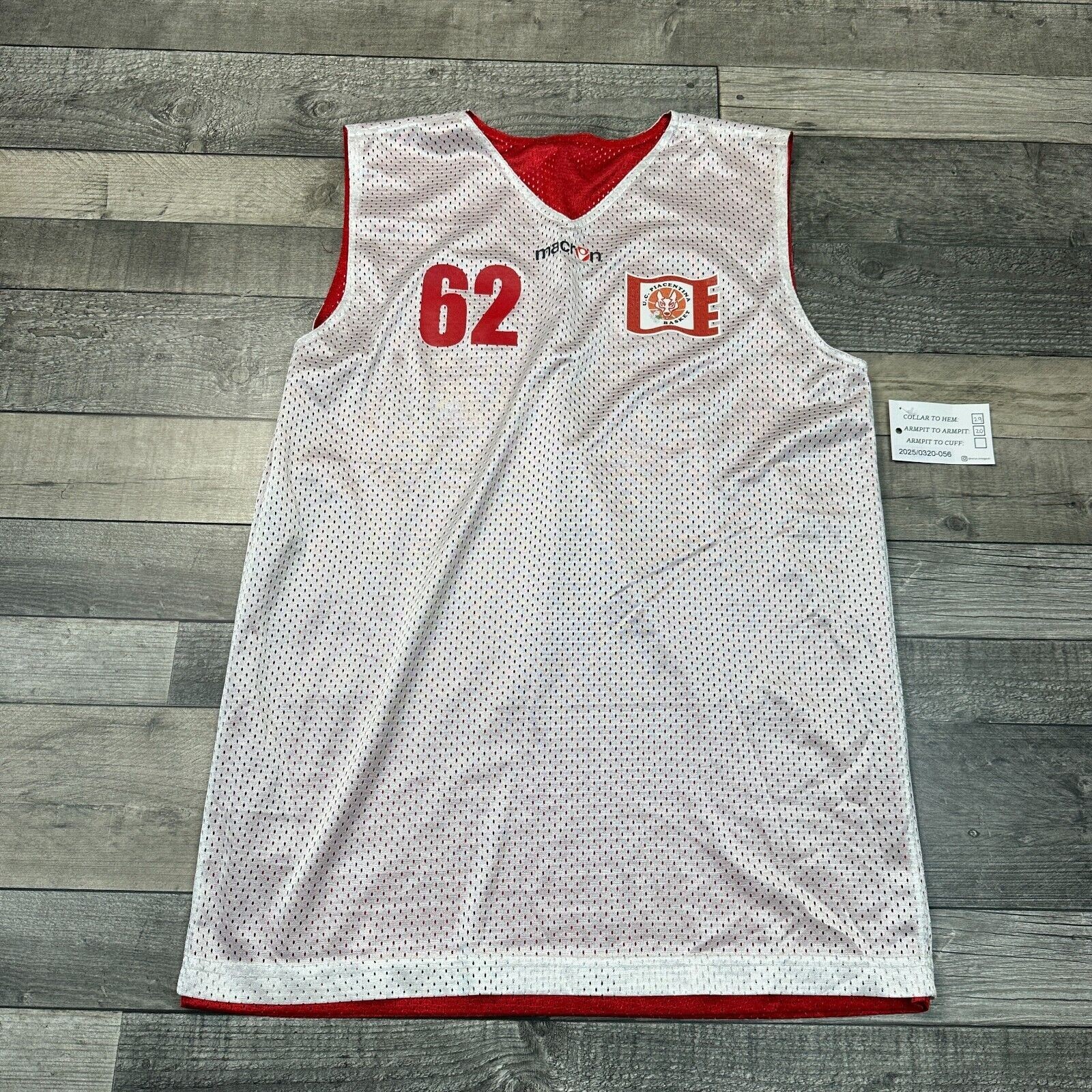 Macron U C Piancentina Basketball Jersey Vest Retro Y2K Multicoloured Mens Small gallery