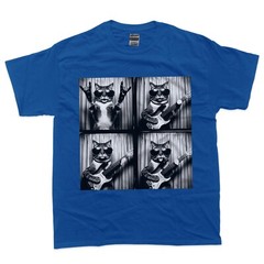 Funny Cat Playing Guitar Photobooth Rock Music Silly Graphic T-Shirt