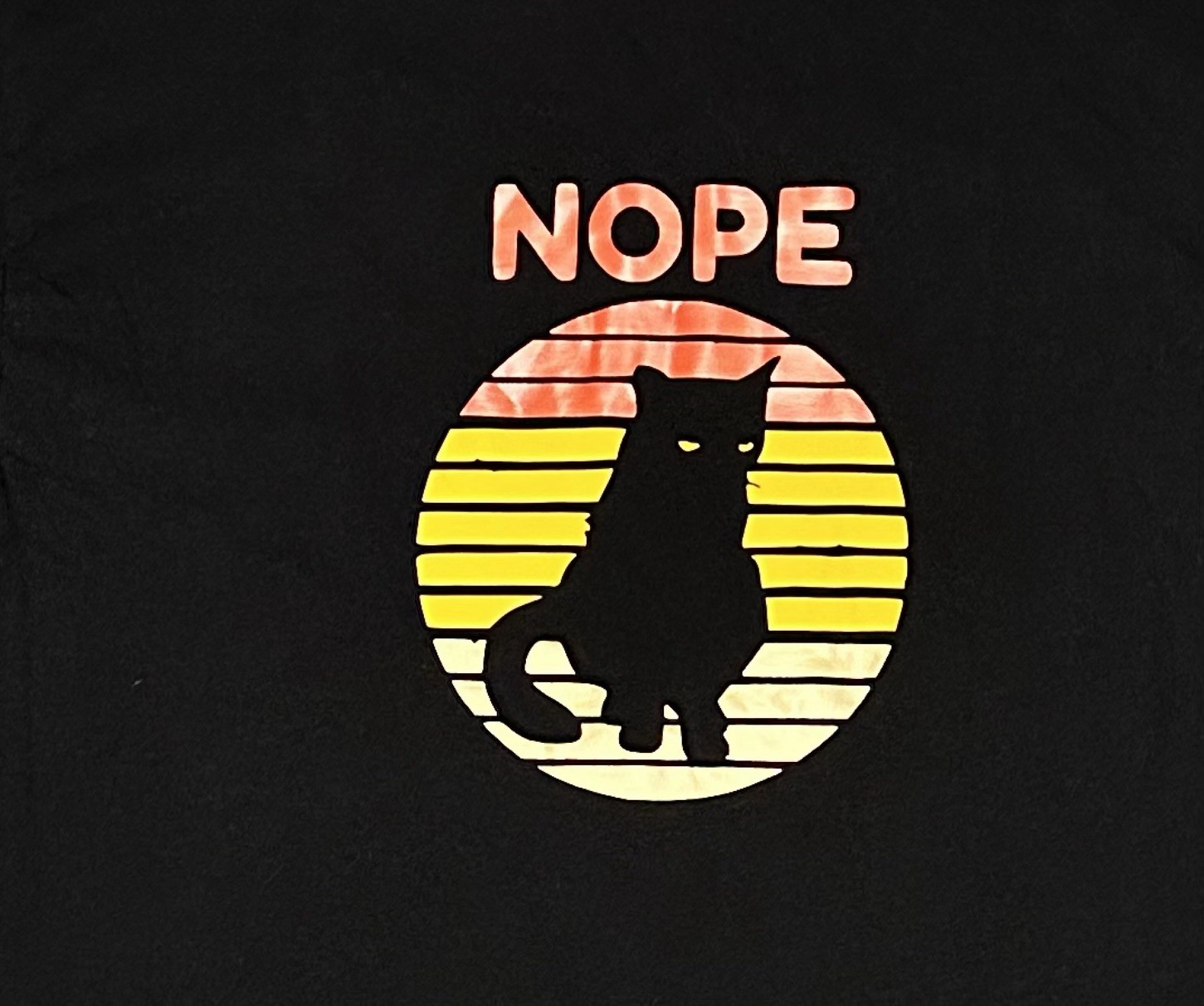 Nope Black Cat Men’s Black T Shirt Size XL Made By Gildan gallery