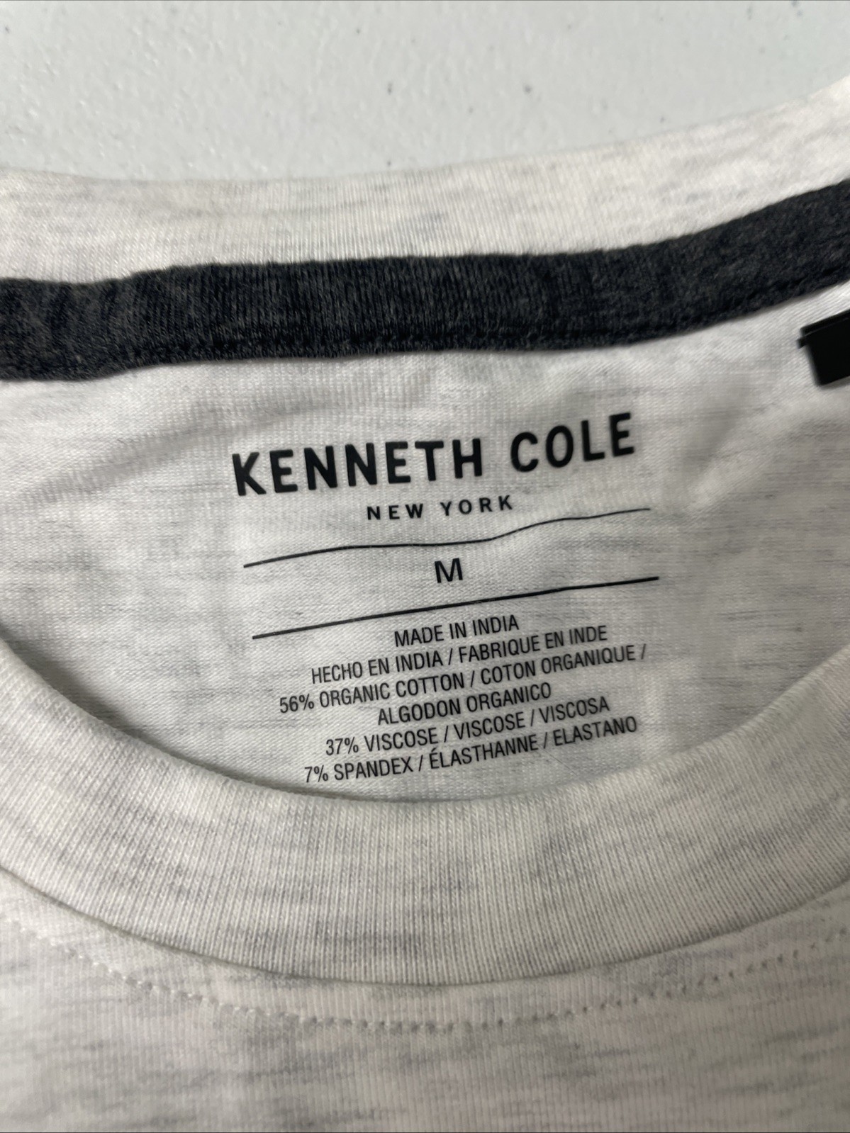 KENNETH COLE Men Organic Cotton Blend Crewneck T-Shirt MEDIUM LIGHT GRAY Stretch gallery