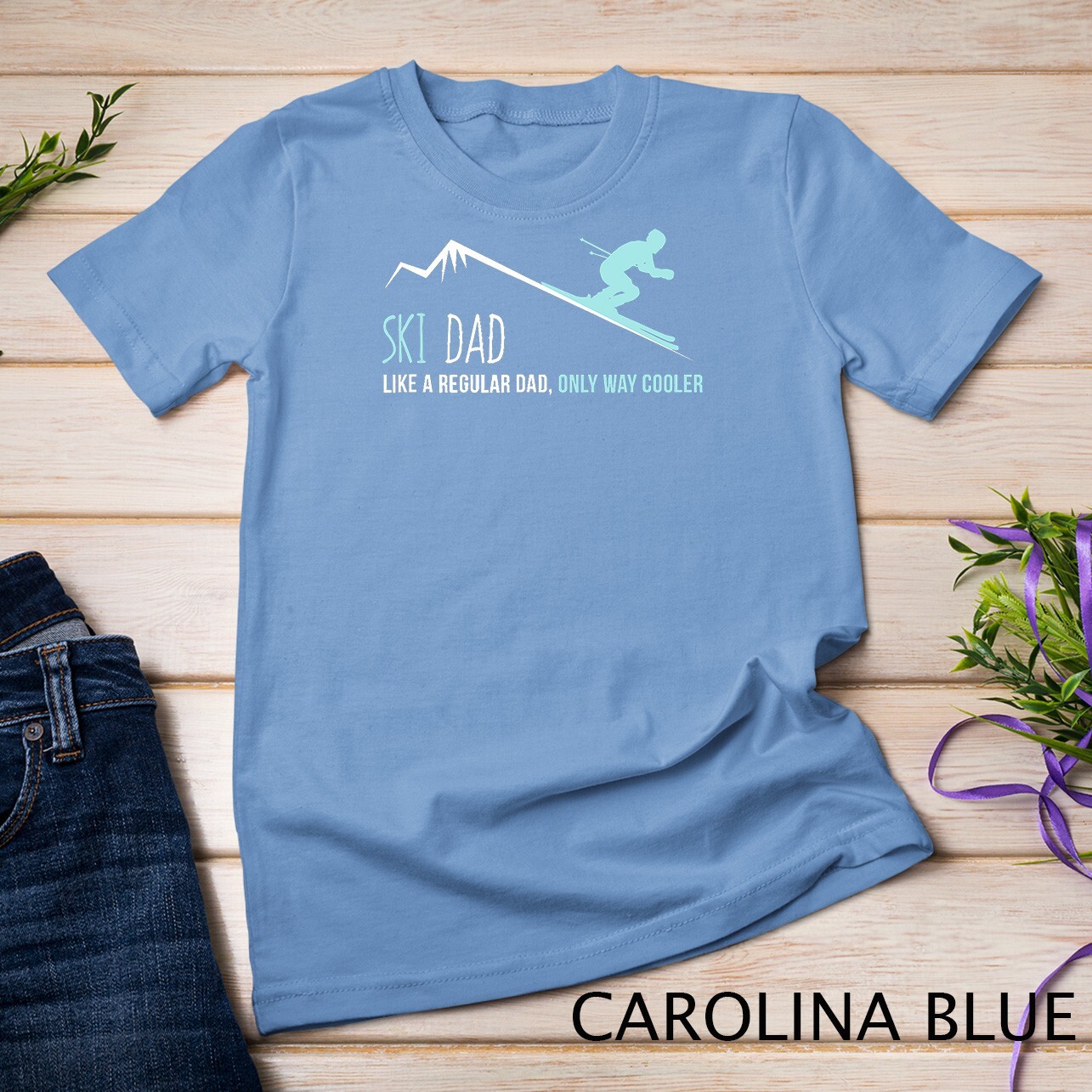 Ski Dad Funny Cute Winter Skiing Gift T-Shirt Unisex T-shirt gallery