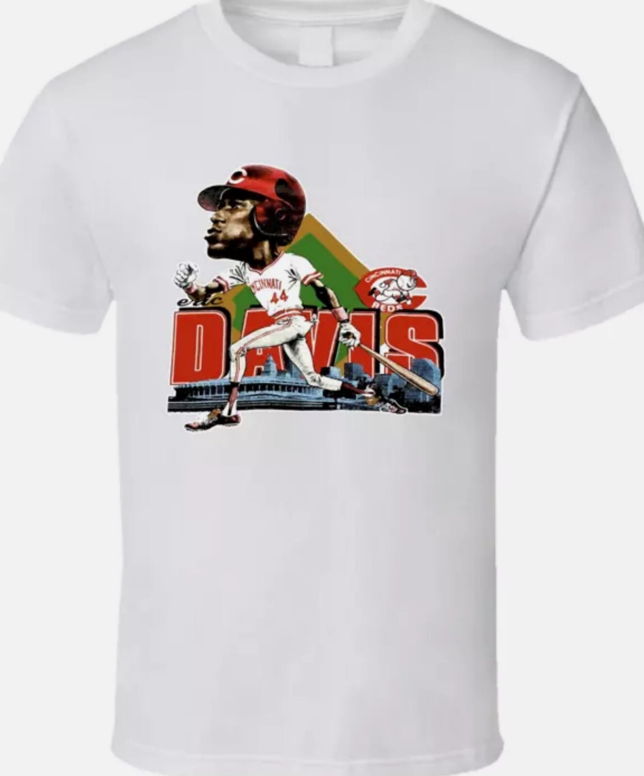 Eric Davis Baseball Caricature White T-Shirt Gift Fans All Size unisex gallery