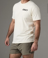 ‘Routine is the enemy’ Crossfit cream T-Shirt Men Size Large