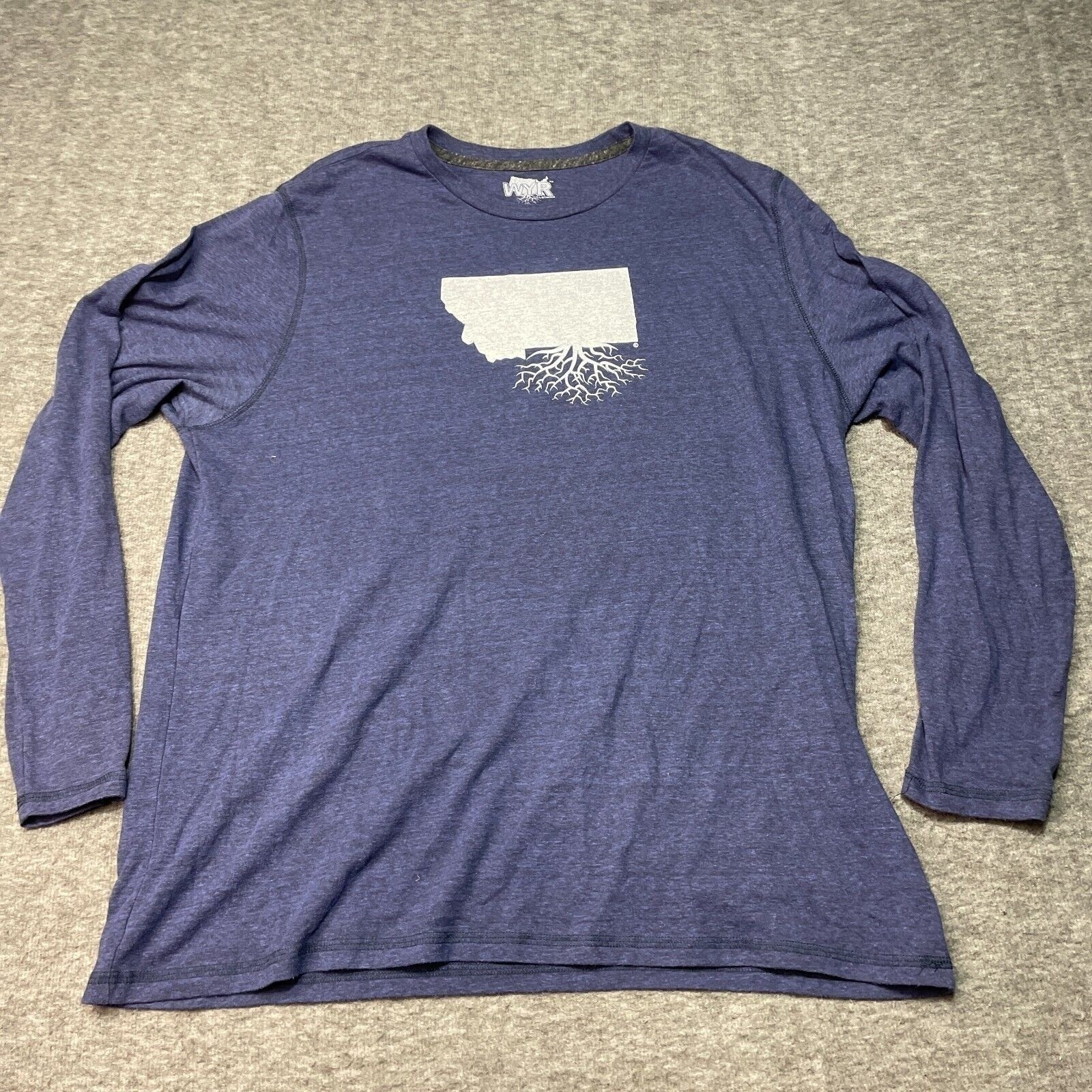 Wear Your Roots Shirt Montana State Clothing Size XL Long Sleeve Hiking Camping