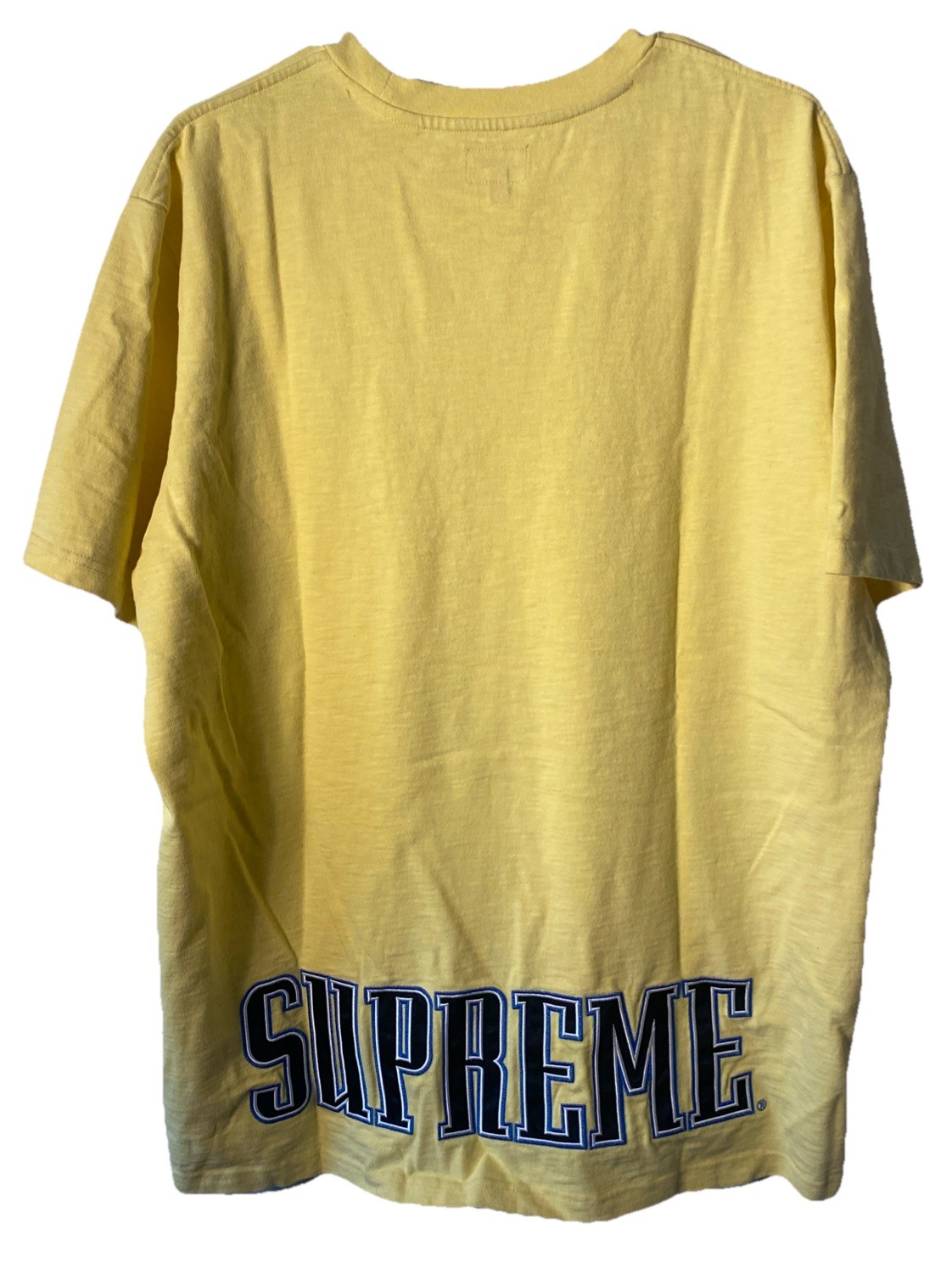 SUPREME Contrast Appliqué S/S Top Tee T-Shirt Pale Yellow FW22 Size XL Sellout gallery
