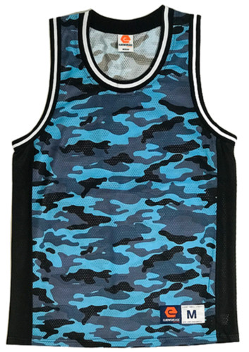 Elbow Grease Ocean Blue Camouflage Jersey Knit Fabric Tank Top For Men gallery
