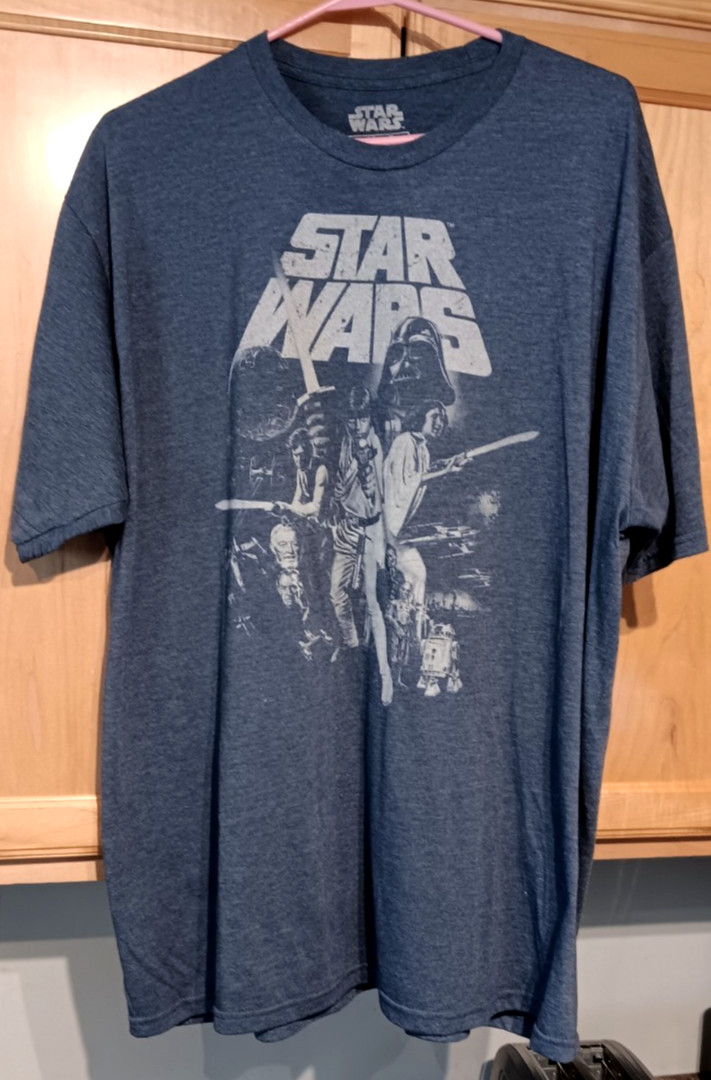 New Star Wars Men's T-Shirt 2X Blue-Gray Color 50/50 Cotton-Poly Blend gallery